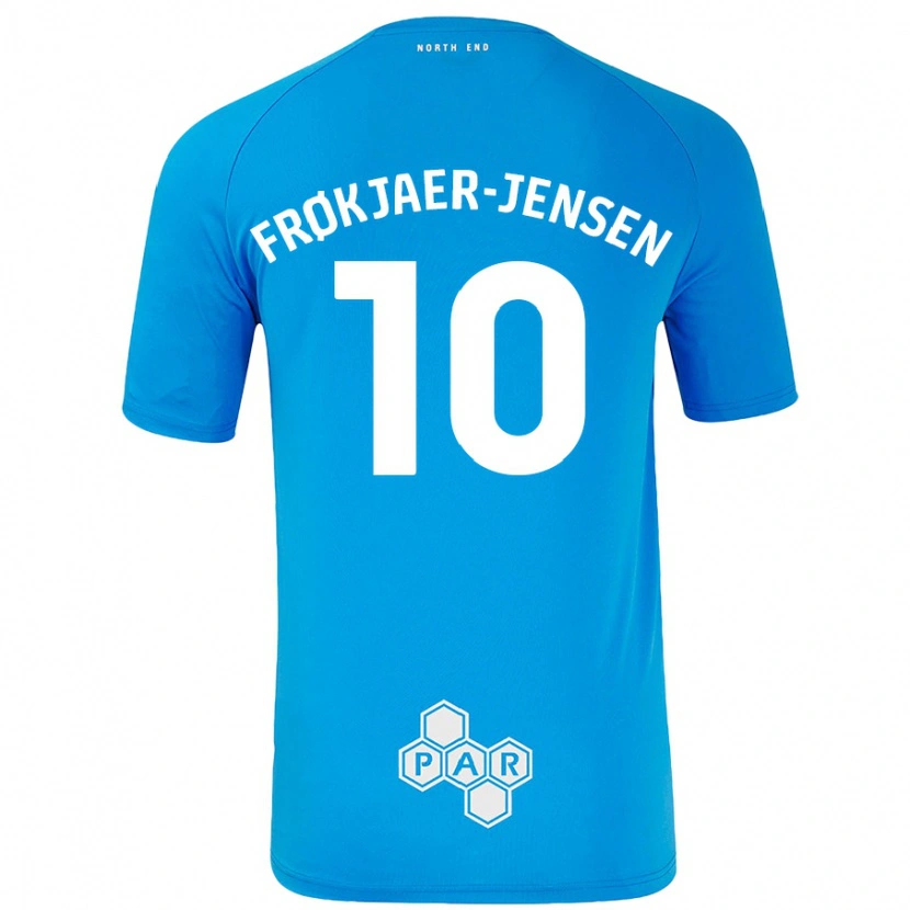 Danxen Dzieci Mads Frøkjaer-Jensen #10 Niebieski Wyjazdowa Koszulka 2024/25 Koszulki Klubowe