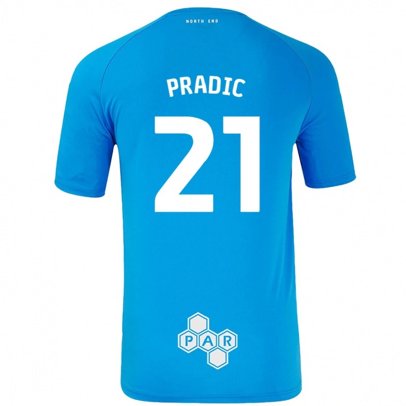 Danxen Dzieci James Pradic #21 Niebieski Wyjazdowa Koszulka 2024/25 Koszulki Klubowe