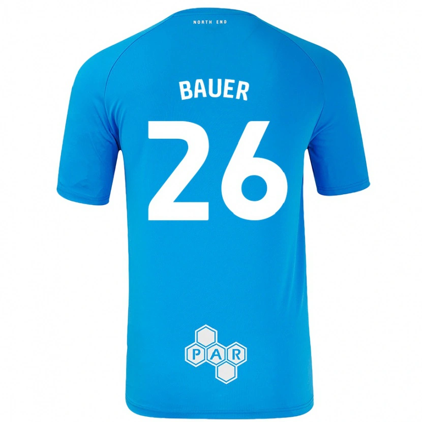 Danxen Dzieci Patrick Bauer #26 Niebieski Wyjazdowa Koszulka 2024/25 Koszulki Klubowe