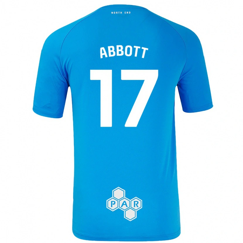 Danxen Dzieci Becky Abbott #17 Niebieski Wyjazdowa Koszulka 2024/25 Koszulki Klubowe