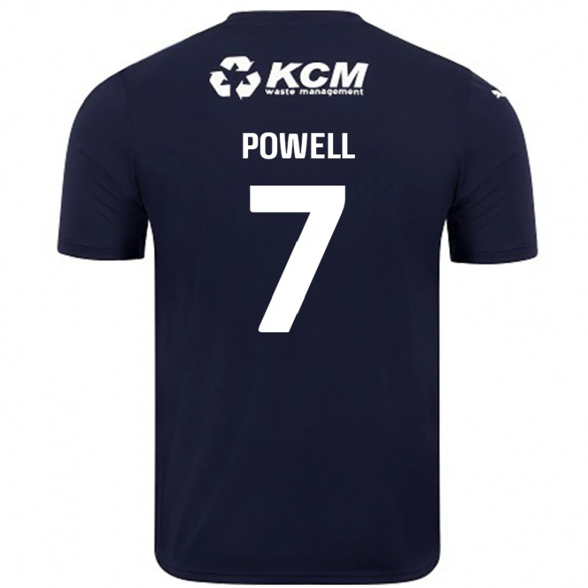 Danxen Dzieci Joe Powell #7 Granatowy Wyjazdowa Koszulka 2024/25 Koszulki Klubowe