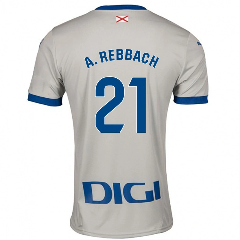 Danxen Dzieci Abde Rebbach #21 Jasnoszary Wyjazdowa Koszulka 2024/25 Koszulki Klubowe
