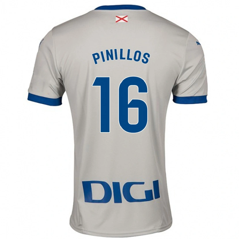 Danxen Dzieci Lander Pinillos #16 Jasnoszary Wyjazdowa Koszulka 2024/25 Koszulki Klubowe