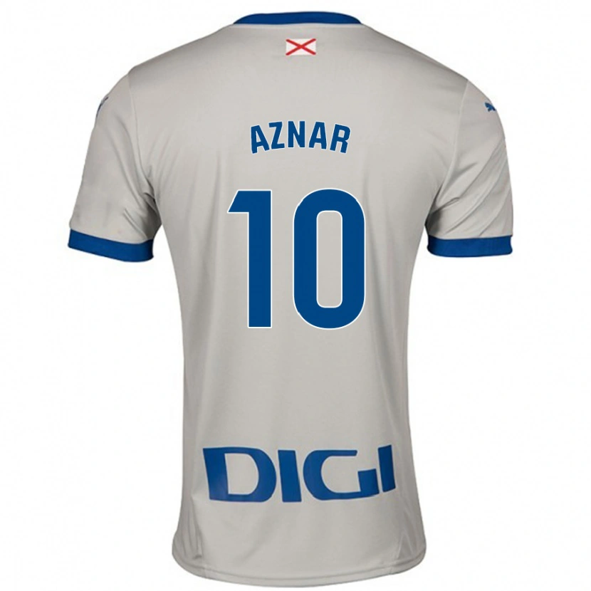 Danxen Dzieci Alba Aznar #10 Jasnoszary Wyjazdowa Koszulka 2024/25 Koszulki Klubowe