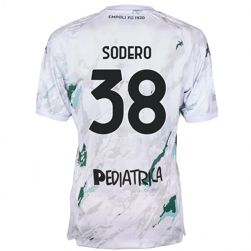 Danxen Dzieci Andrea Sodero #38 Szary Wyjazdowa Koszulka 2024/25 Koszulki Klubowe