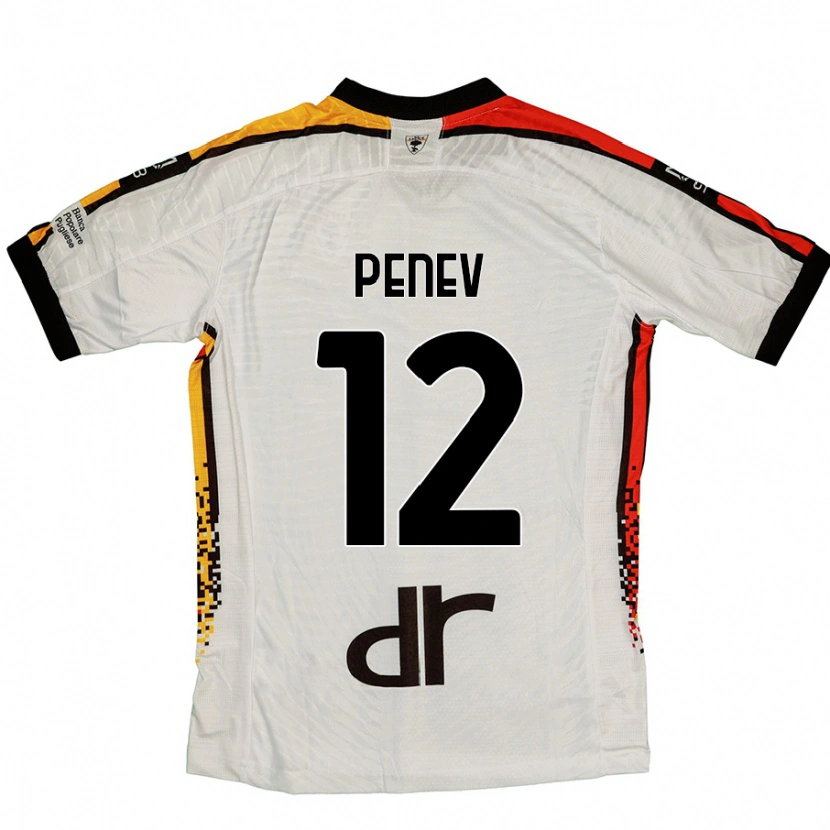 Danxen Dzieci Plamen Penev #12 Biały Czarny Wyjazdowa Koszulka 2024/25 Koszulki Klubowe