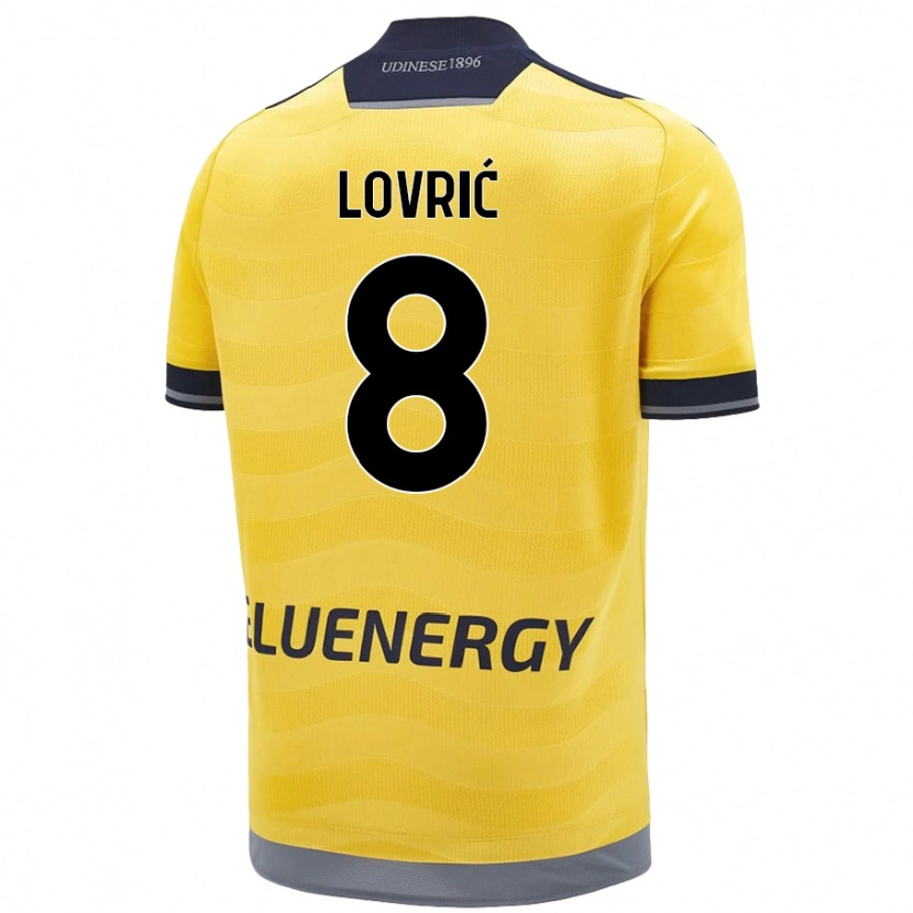 Danxen Dzieci Sandi Lovrić #8 Złoty Wyjazdowa Koszulka 2024/25 Koszulki Klubowe