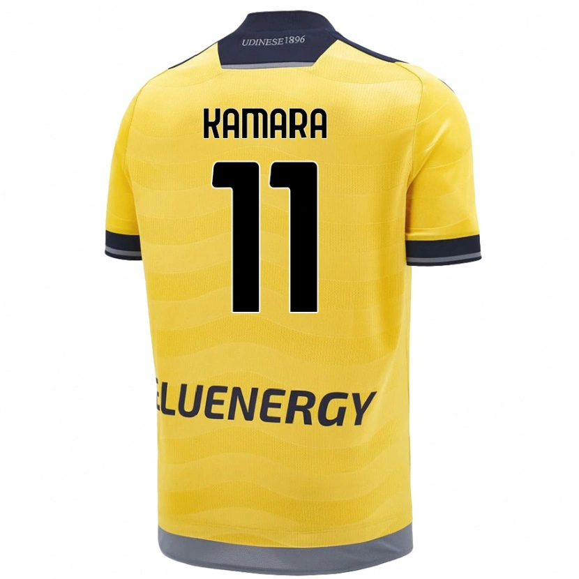 Danxen Dzieci Hassane Kamara #11 Złoty Wyjazdowa Koszulka 2024/25 Koszulki Klubowe