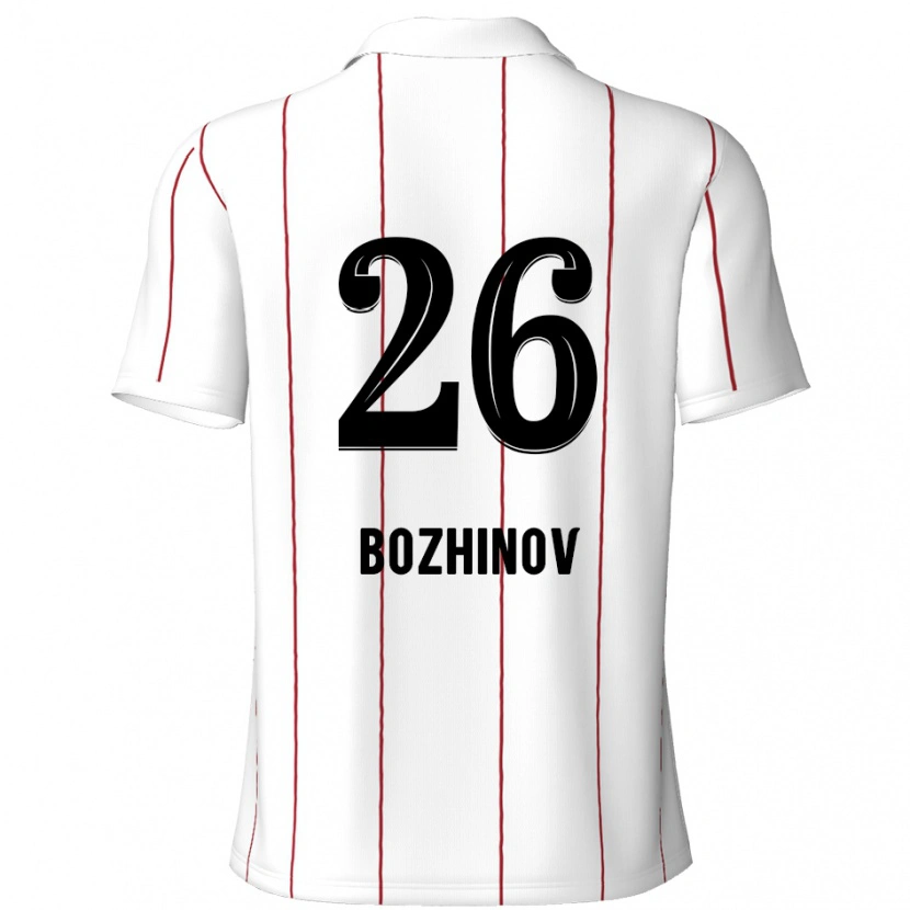 Danxen Dzieci Rosen Bozhinov #26 Biały Czarny Wyjazdowa Koszulka 2024/25 Koszulki Klubowe