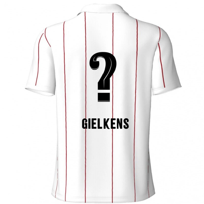 Danxen Dzieci Mathijs Gielkens #0 Biały Czarny Wyjazdowa Koszulka 2024/25 Koszulki Klubowe