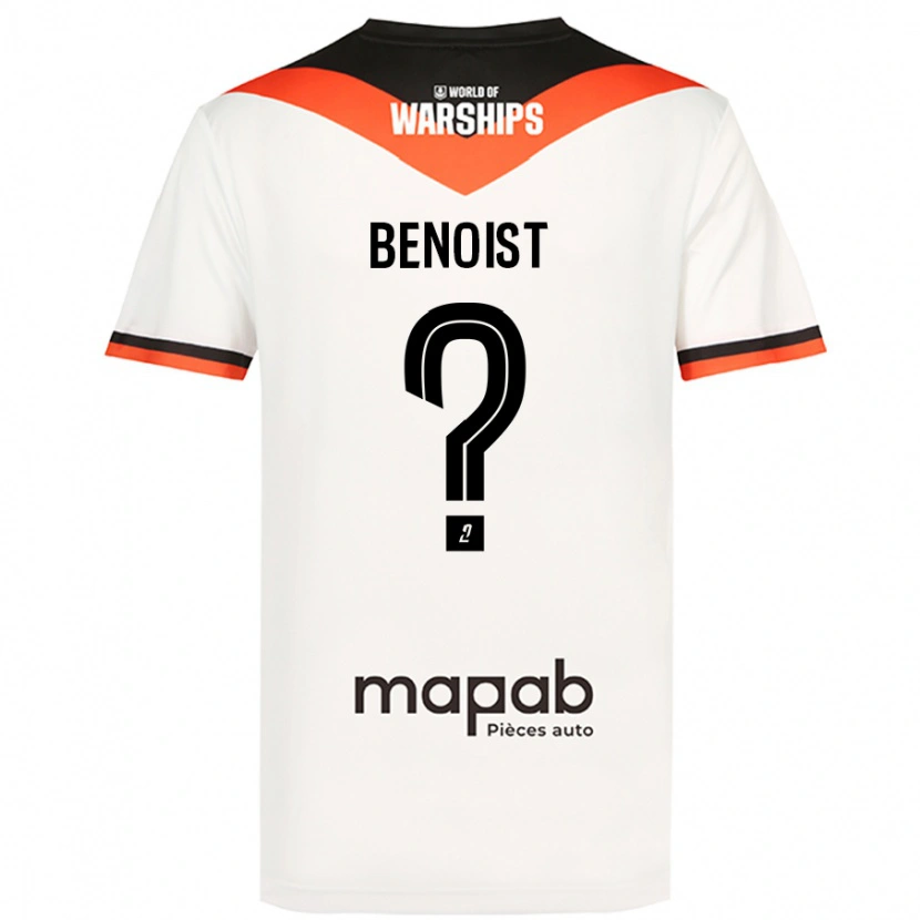 Danxen Dzieci Baptiste Benoist #0 Biały Wyjazdowa Koszulka 2024/25 Koszulki Klubowe