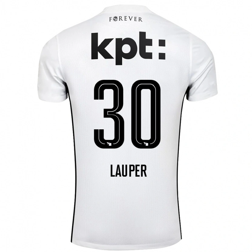 Danxen Dzieci Sandro Lauper #30 Biały Czarny Wyjazdowa Koszulka 2024/25 Koszulki Klubowe