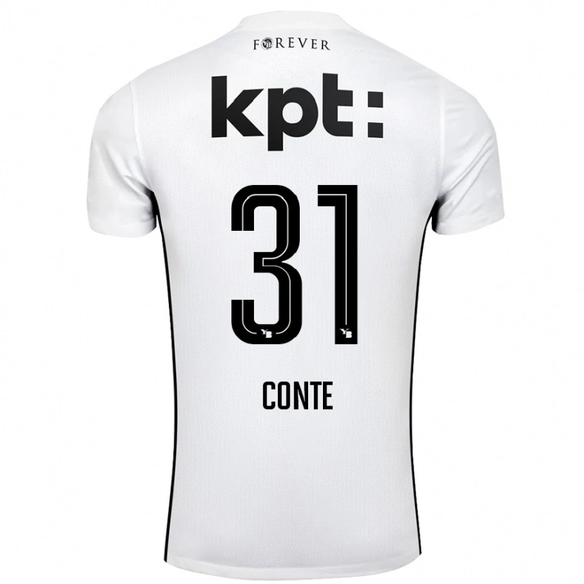 Danxen Dzieci Facinet Conte #31 Biały Czarny Wyjazdowa Koszulka 2024/25 Koszulki Klubowe