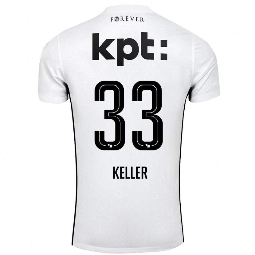 Danxen Dzieci Marvin Keller #33 Biały Czarny Wyjazdowa Koszulka 2024/25 Koszulki Klubowe