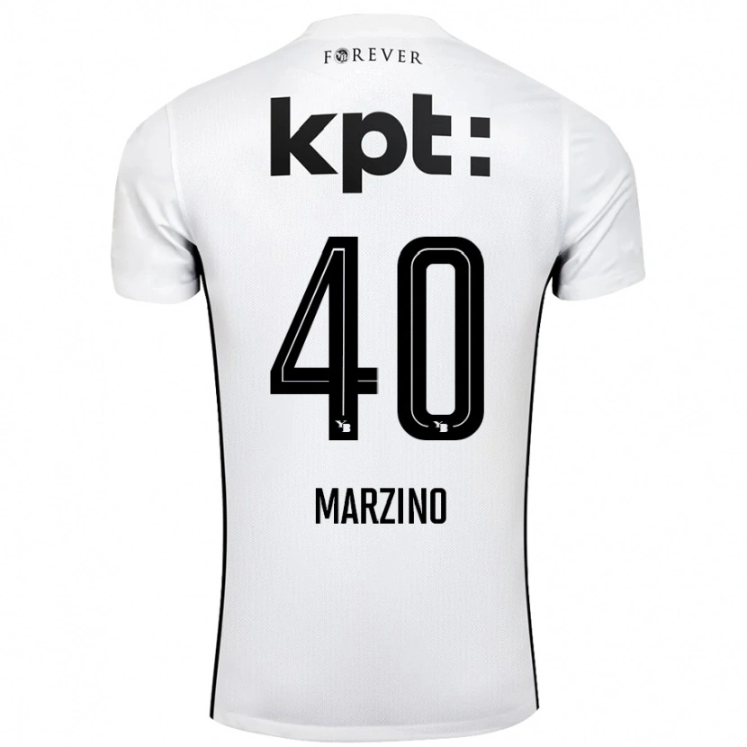 Danxen Dzieci Dario Marzino #40 Biały Czarny Wyjazdowa Koszulka 2024/25 Koszulki Klubowe