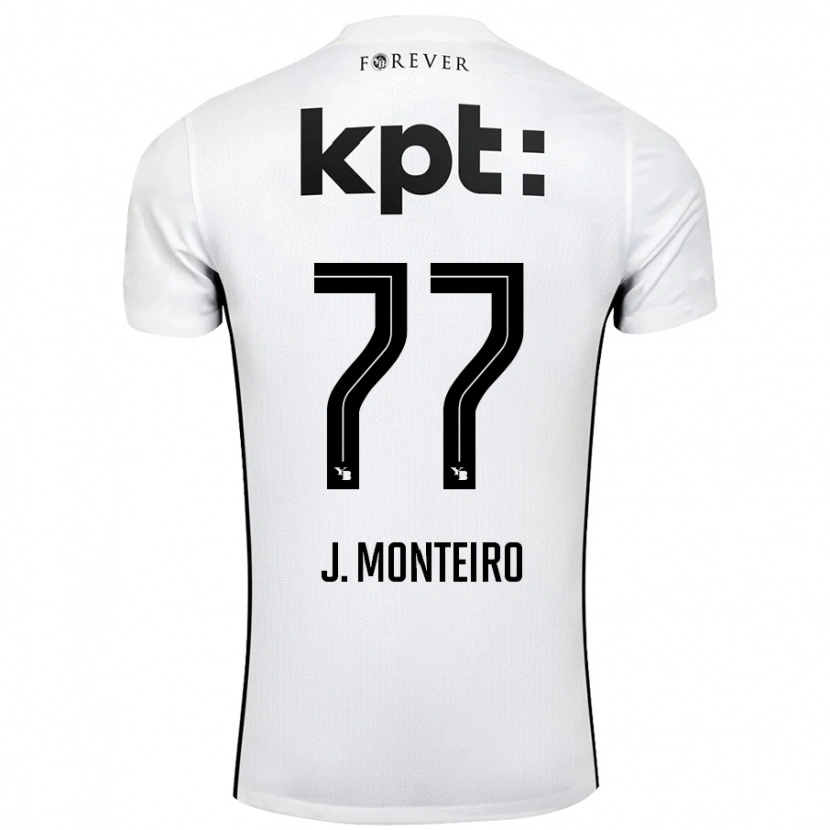 Danxen Dzieci Joël Monteiro #77 Biały Czarny Wyjazdowa Koszulka 2024/25 Koszulki Klubowe