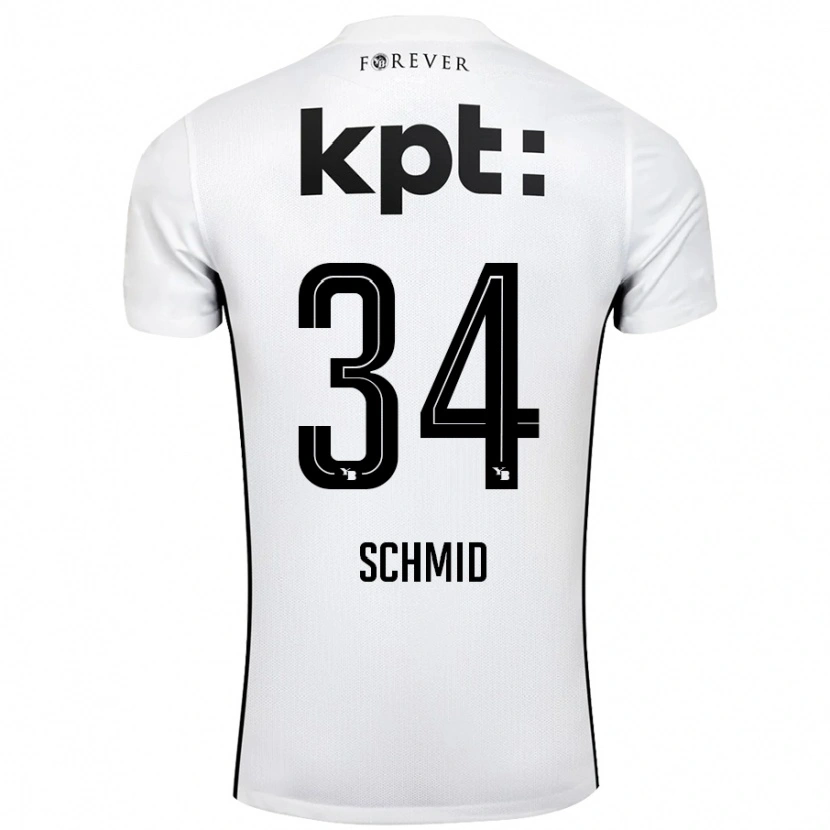 Danxen Dzieci Céline Schmid #34 Biały Czarny Wyjazdowa Koszulka 2024/25 Koszulki Klubowe