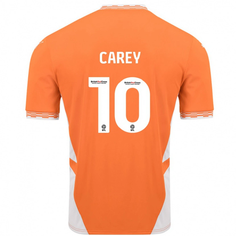 Danxen Męski Sonny Carey #10 Pomarańczowy Biały Domowa Koszulka 2024/25 Koszulki Klubowe