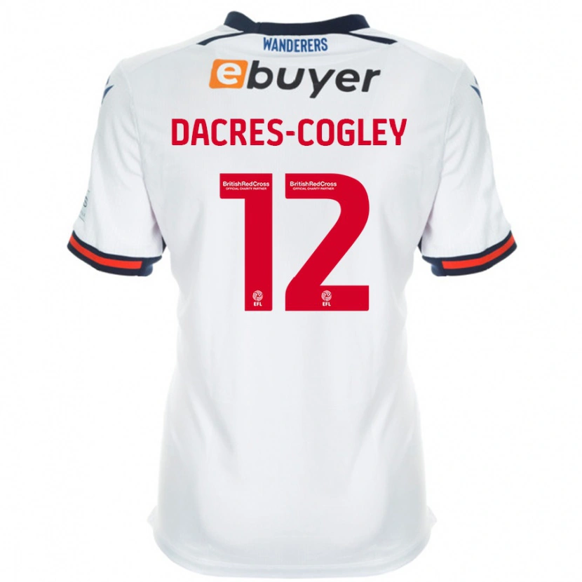 Danxen Męski Josh Dacres-Cogley #12 Biały Domowa Koszulka 2024/25 Koszulki Klubowe