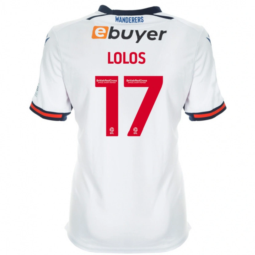Danxen Męski Klaidi Lolos #17 Biały Domowa Koszulka 2024/25 Koszulki Klubowe