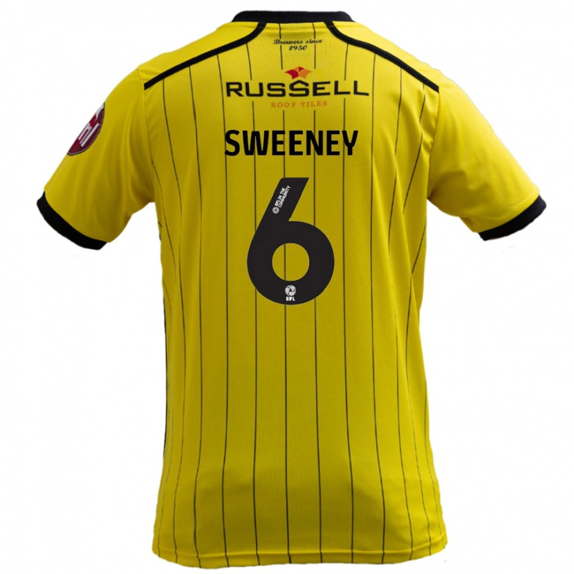 Danxen Męski Ryan Sweeney #6 Żółty Domowa Koszulka 2024/25 Koszulki Klubowe