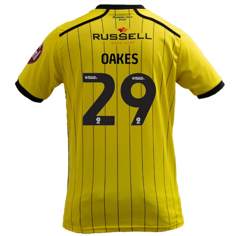 Danxen Męski Toby Oakes #29 Żółty Domowa Koszulka 2024/25 Koszulki Klubowe