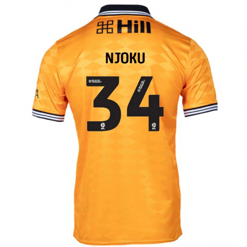 Danxen Męski Brandon Njoku #34 Pomarańczowy Domowa Koszulka 2024/25 Koszulki Klubowe