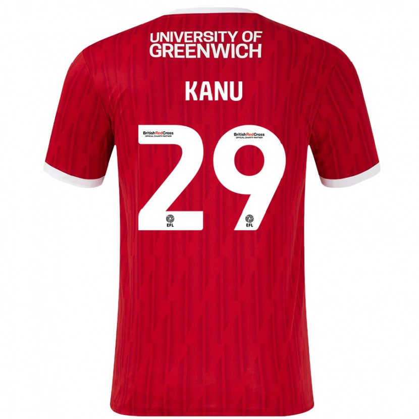 Danxen Męski Daniel Kanu #29 Czerwony Biały Domowa Koszulka 2024/25 Koszulki Klubowe