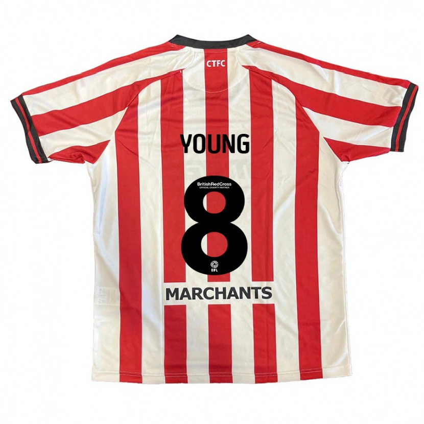 Danxen Męski Luke Young #8 Czerwony Biały Domowa Koszulka 2024/25 Koszulki Klubowe