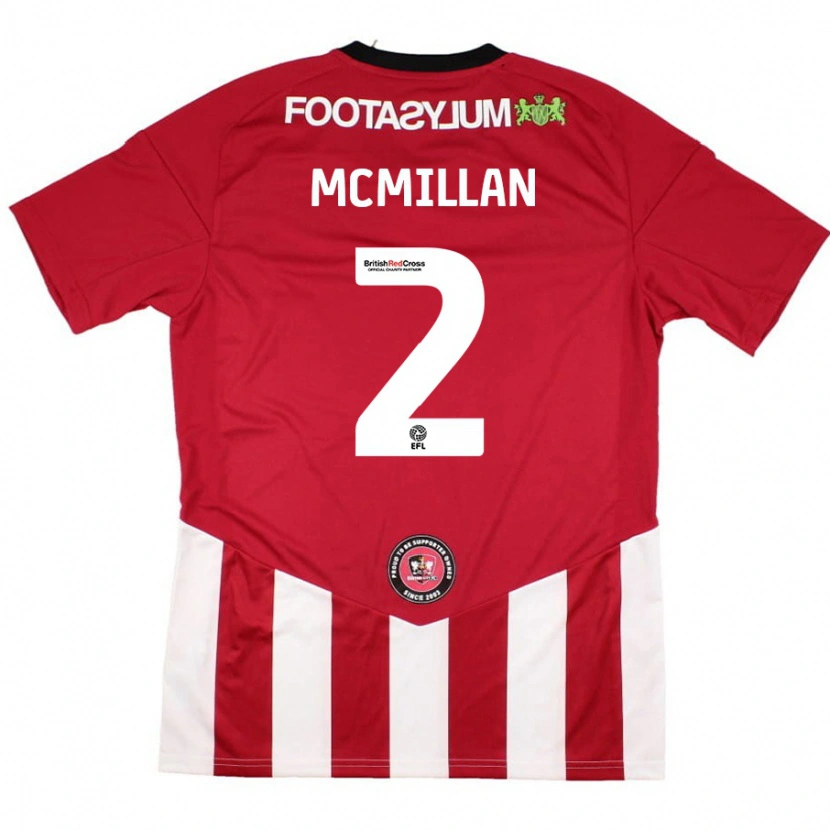 Danxen Męski Jack Mcmillan #2 Czerwony Biały Domowa Koszulka 2024/25 Koszulki Klubowe