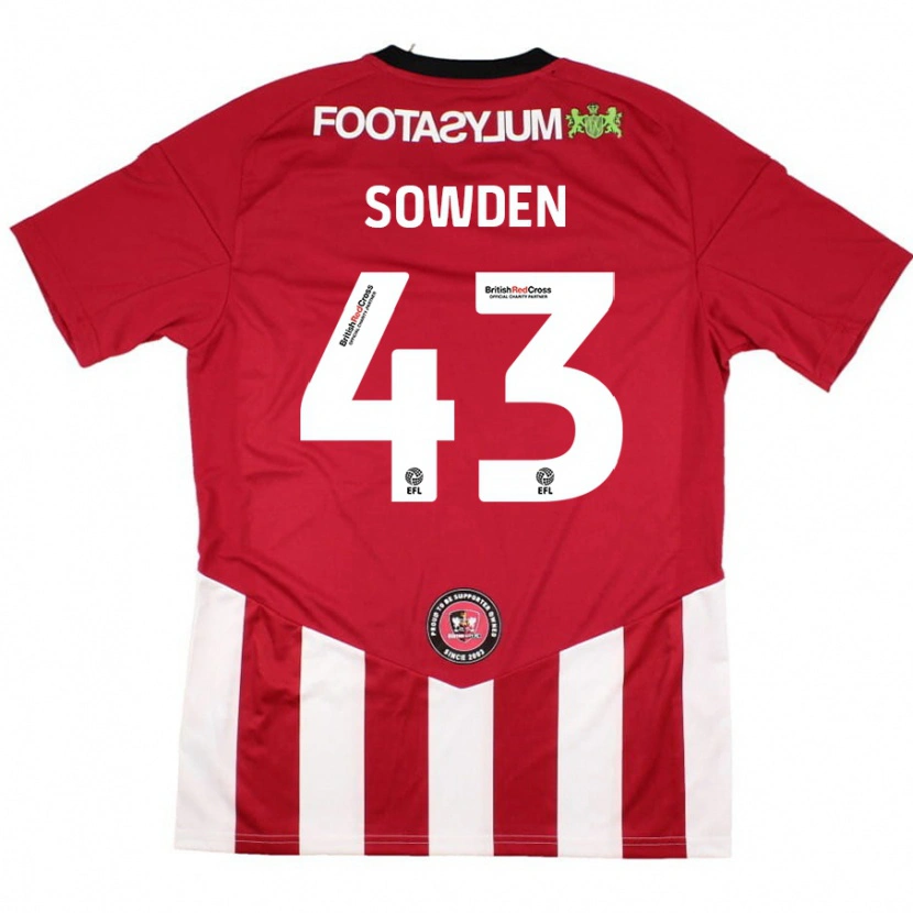 Danxen Męski Andrew Sowden #43 Czerwony Biały Domowa Koszulka 2024/25 Koszulki Klubowe