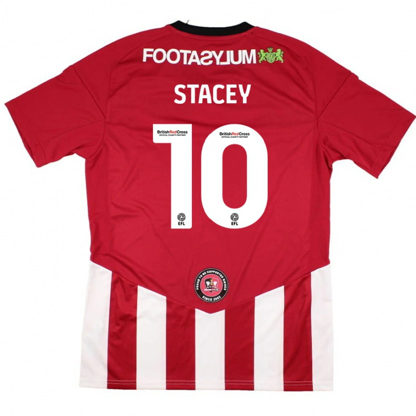 Danxen Męski Sarah Stacey #10 Czerwony Biały Domowa Koszulka 2024/25 Koszulki Klubowe