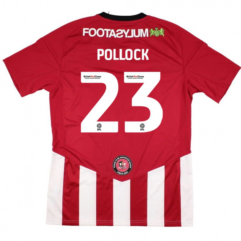 Danxen Męski Amber Pollock #23 Czerwony Biały Domowa Koszulka 2024/25 Koszulki Klubowe