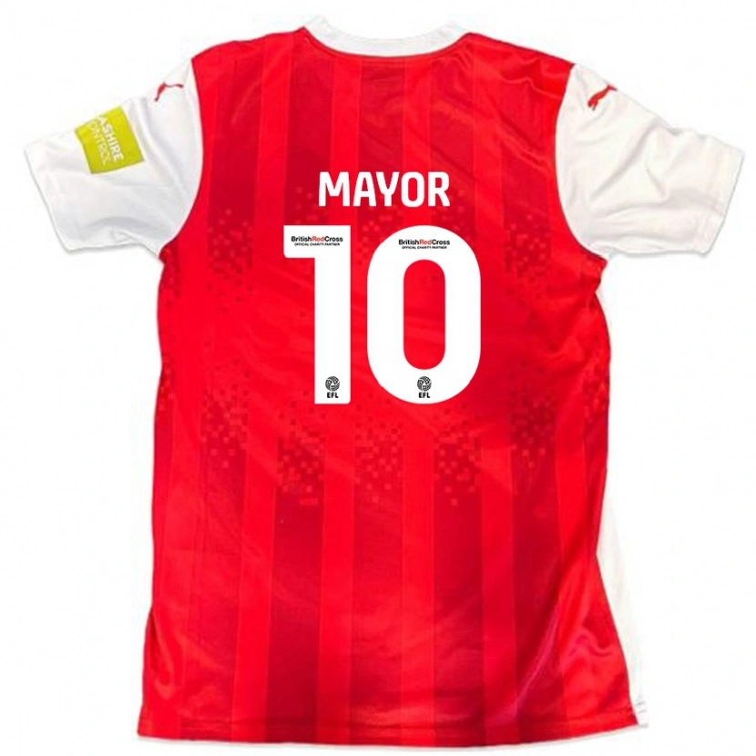 Danxen Męski Danny Mayor #10 Czerwony Biały Domowa Koszulka 2024/25 Koszulki Klubowe