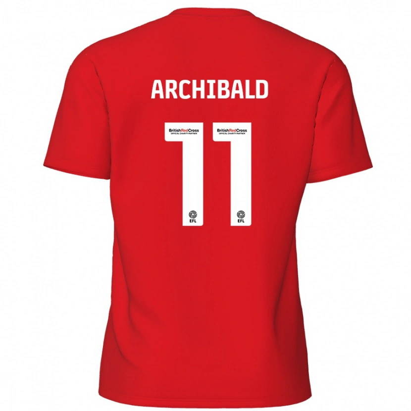 Danxen Męski Theo Archibald #11 Czerwony Domowa Koszulka 2024/25 Koszulki Klubowe