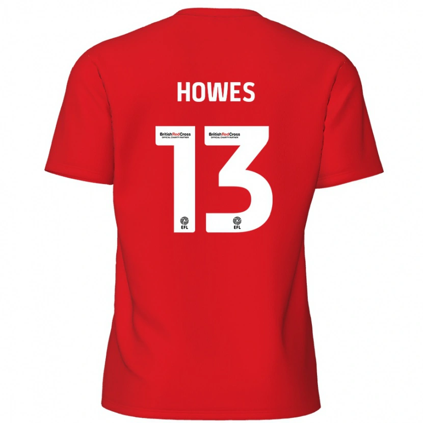 Danxen Męski Sam Howes #13 Czerwony Domowa Koszulka 2024/25 Koszulki Klubowe