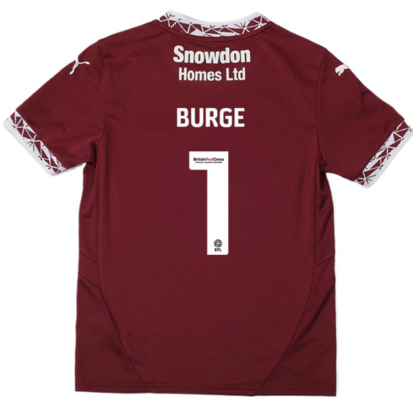 Danxen Męski Lee Burge #1 Burgundowy Domowa Koszulka 2024/25 Koszulki Klubowe