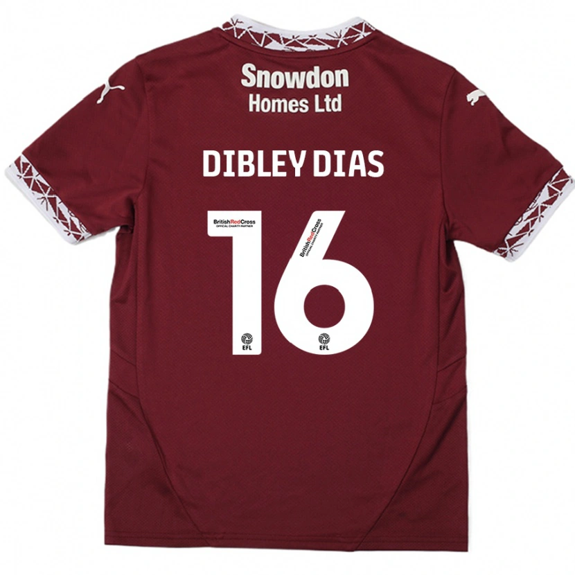 Danxen Męski Matt Dibley-Dias #16 Burgundowy Domowa Koszulka 2024/25 Koszulki Klubowe