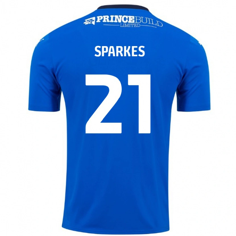 Danxen Męski Jack Sparkes #21 Niebieski Biały Domowa Koszulka 2024/25 Koszulki Klubowe