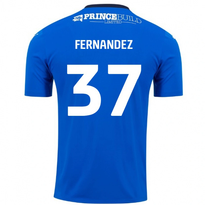 Danxen Męski Emmanuel Fernandez #37 Niebieski Biały Domowa Koszulka 2024/25 Koszulki Klubowe
