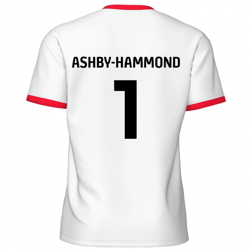 Danxen Męski Taye Ashby-Hammond #1 Biały Czerwony Domowa Koszulka 2024/25 Koszulki Klubowe