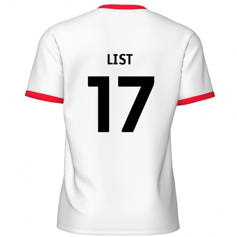 Danxen Męski Elliott List #17 Biały Czerwony Domowa Koszulka 2024/25 Koszulki Klubowe