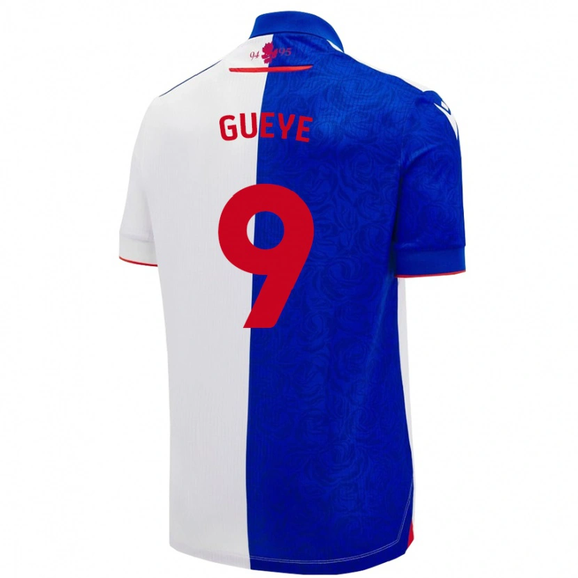 Danxen Męski Makhtar Gueye #9 Niebieski Biały Domowa Koszulka 2024/25 Koszulki Klubowe