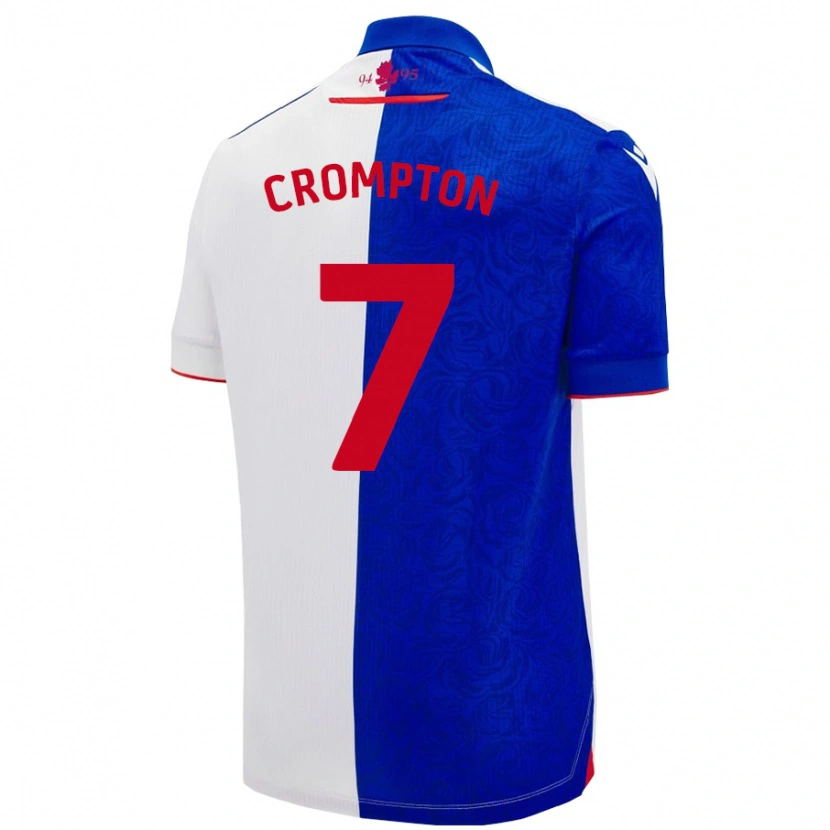 Danxen Męski Farah Crompton #7 Niebieski Biały Domowa Koszulka 2024/25 Koszulki Klubowe