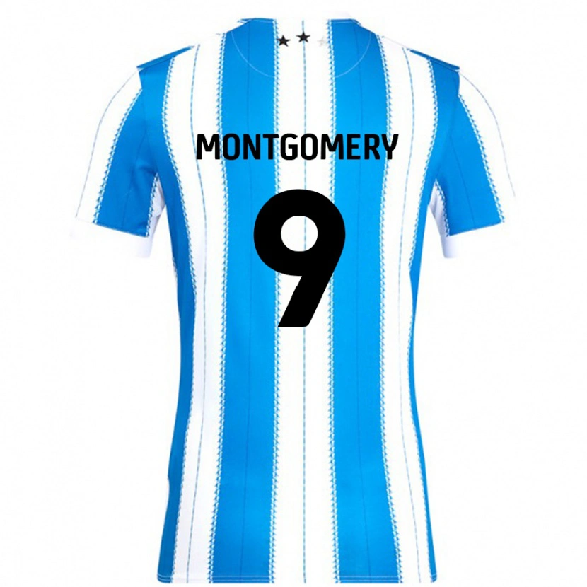 Danxen Męski Ria Montgomery #9 Niebieski Biały Domowa Koszulka 2024/25 Koszulki Klubowe