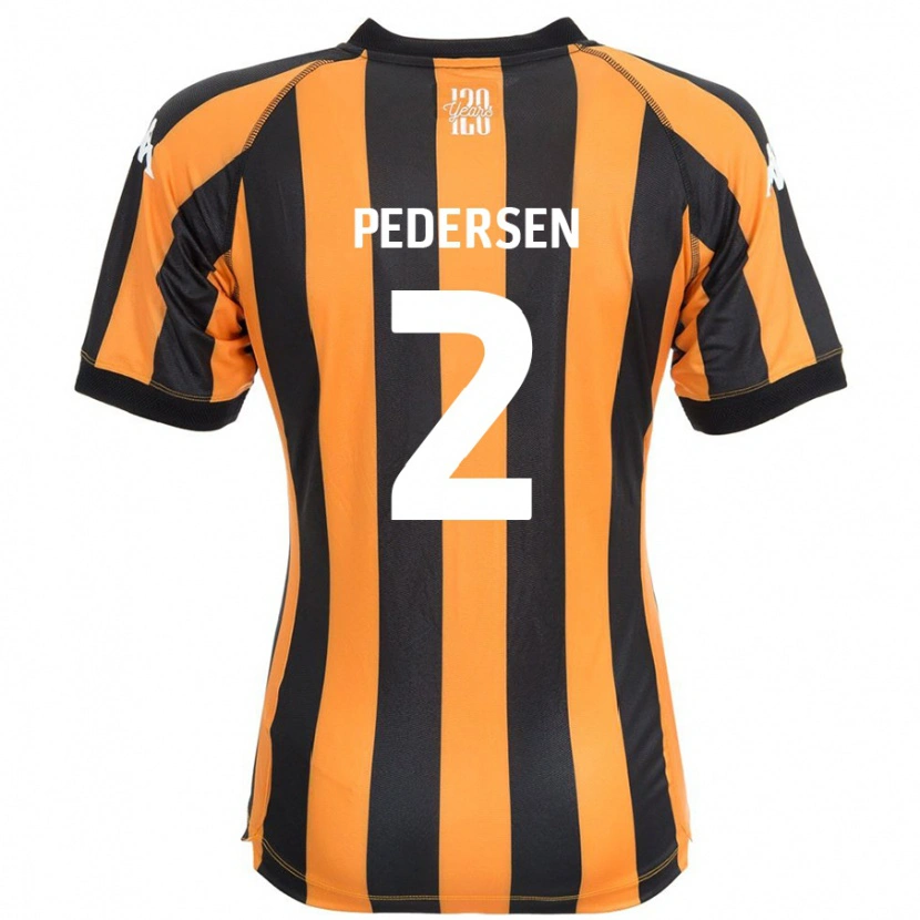 Danxen Męski Eden Pedersen #2 Czarny Bursztynowy Domowa Koszulka 2024/25 Koszulki Klubowe