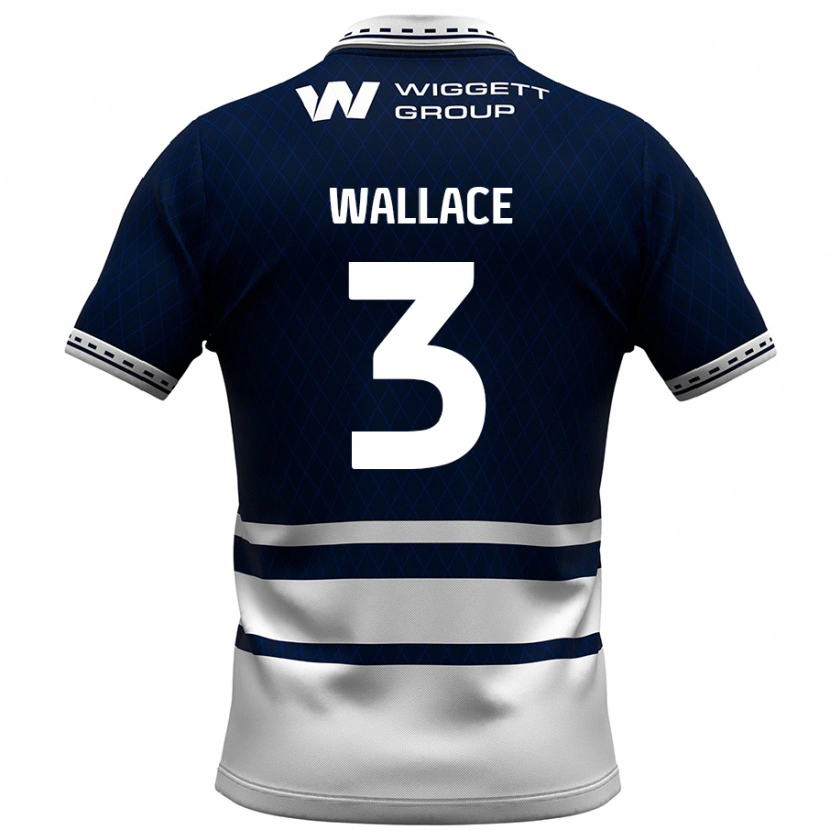 Danxen Męski Murray Wallace #3 Granatowy Biały Domowa Koszulka 2024/25 Koszulki Klubowe