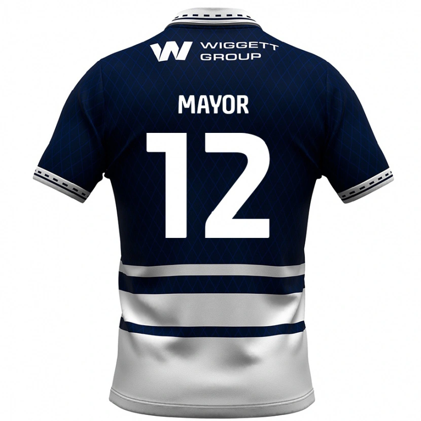 Danxen Męski Adam Mayor #12 Granatowy Biały Domowa Koszulka 2024/25 Koszulki Klubowe
