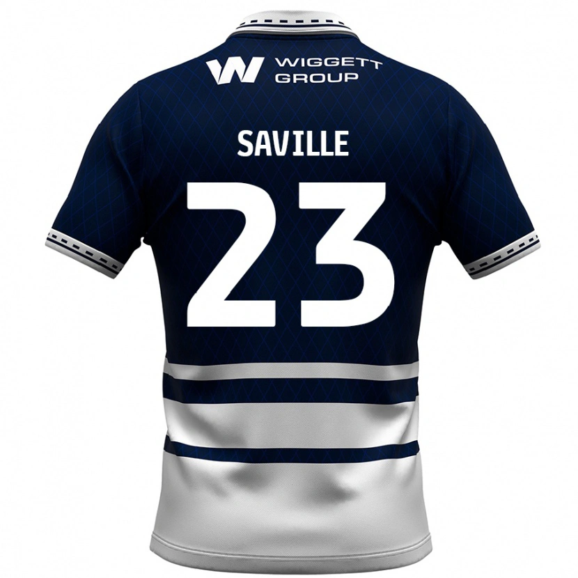Danxen Męski George Saville #23 Granatowy Biały Domowa Koszulka 2024/25 Koszulki Klubowe