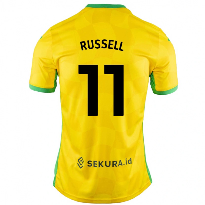 Danxen Męski Rebecca Russell #11 Żółty Zielony Domowa Koszulka 2024/25 Koszulki Klubowe